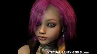 3D Hentai Stripper In Tiny Little Pink Panties
