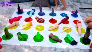 4K Cute Teen Lesbian Anal Twister Sex Party Anal Orgasm Huge Dildos Squirting Real Cum