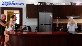 Almost Caught Surprise Anal Creampie Ass Fucking Close To Mother-In-Law Cooking Breakfast