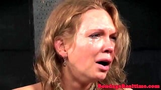 Bigtitted BDSM Sub With Scars Gets Canned