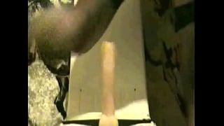 Bisexual Masked Crossdresser Rides A Dildo Then Sucks It Clean