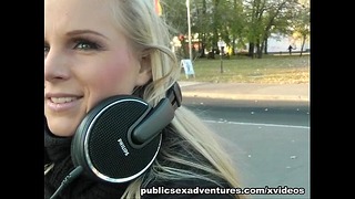 Blonde Party Girl Loves Outdoor Fucking