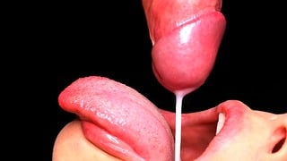 Close Up: Best Milking Blowjob In Your Life, All Cum In Mouth, Sloppy Sucking Dick Asmr