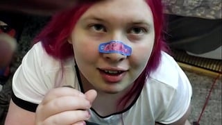 Cute Catgirl BBW Tranny Gets Cumshot From BBC Shemale POV