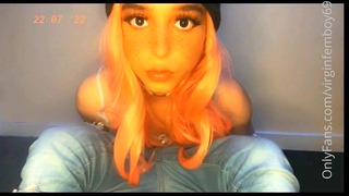 Cute Petite Shemale Fucks Herself With 8’ Dildo *Full Video On Of*