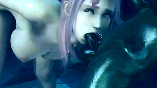 Cute Young Girl And Bat Monster – Hentai 3D 18