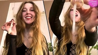 Eat My Lover’s Cum, Hubby Cuckold’s Story Part 2 CEI