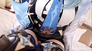 Genshin Impact Eula Lawrence Cosplay Milking All Your Jizz With Her Thighs And Snatch Hentai Video