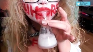 Halloweek 2018 Oral PMV Deepthoat Messy Cosplay With The Mad Scientist And Harley Quinn