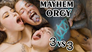 Hardcore Alternative Orgy – 3 On 3 Anal Fuck – Atm, Gape, DP, Facial – Mina K, Eden Ivy, Anuskatzz