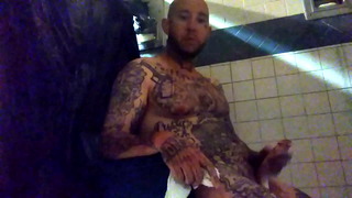 In Prison Stroking This Big White Dick In The Shower