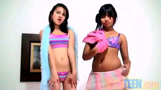 Playful Lesbian Teens Stripping Off – Tobie Teen