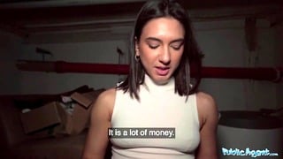 Public Agent Beautiful Brunette Biology Student Cums Over A Stranger Cock