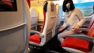 Public Dick Flash In The Train Ended Up With Risky Handjob And Blowjob From A Stranger. Got Caught.