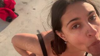 Public Face Fucking Busty Indian In Malibu And Swallows Cum