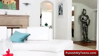 Submissive Blonde Tied Up To Bed