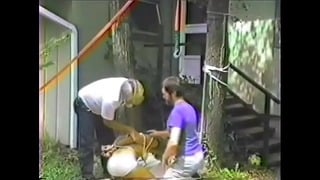 Outdoor Vintage Blonde Bondage