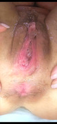 Forcing my pussy to swallow my own cum & piss and fart it all out again!
