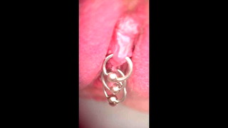Close Up view on my Pissing Pussy and Pierced Clit