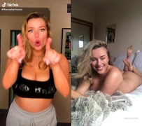 Busty blonde bouncing naturals tiktok