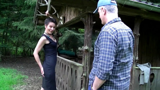 Hot outdoor sex on farm