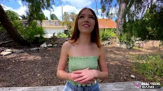 Real Teens – Brunette Teen Myra Moans Enjoys Sucking & Fucking In The Outdoors