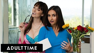 ADULT TIME – Lexi Luna Accidentally Fucks Stepdaughter Hailey Rose Without Her Glasses! FULL SCENE